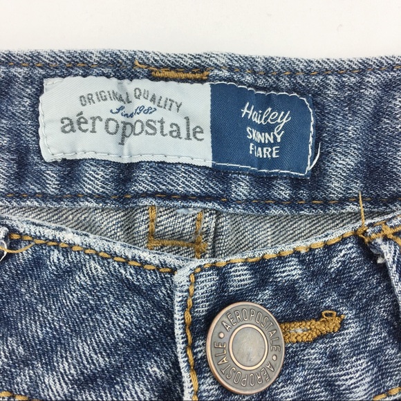 Aeropostale Distressed Jean Cut Off Short Shorts - Picture 4 of 6